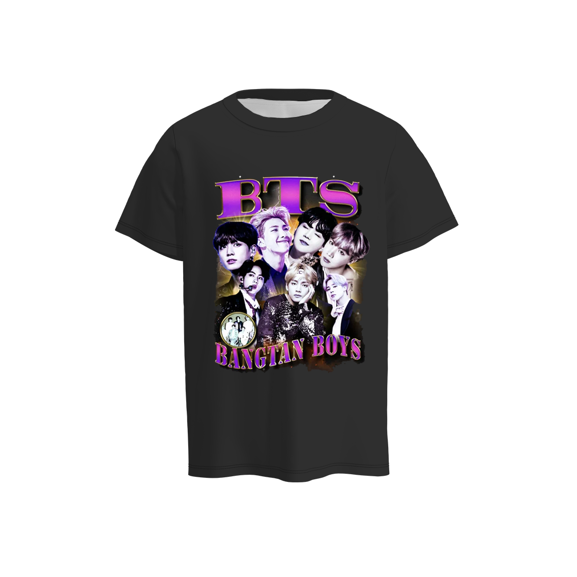 （Pre Order）Boys and Girls BTS Print Unisex Milk Silk Top