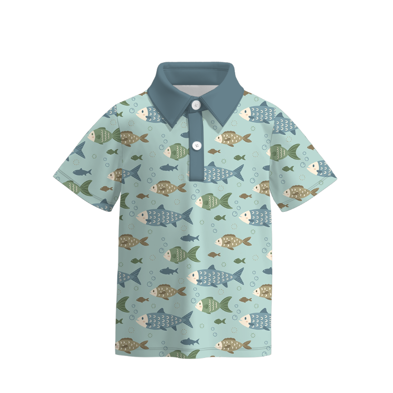 （Pre Order）Boys Summer Seaside Print Top