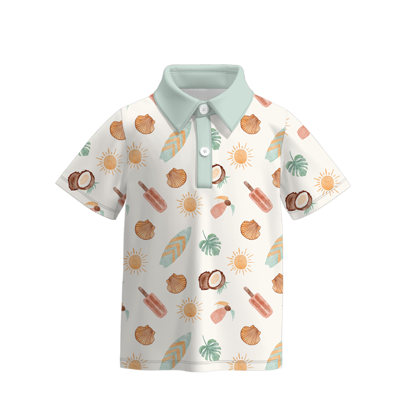 （Pre Order）Boys Summer Seaside Print Top