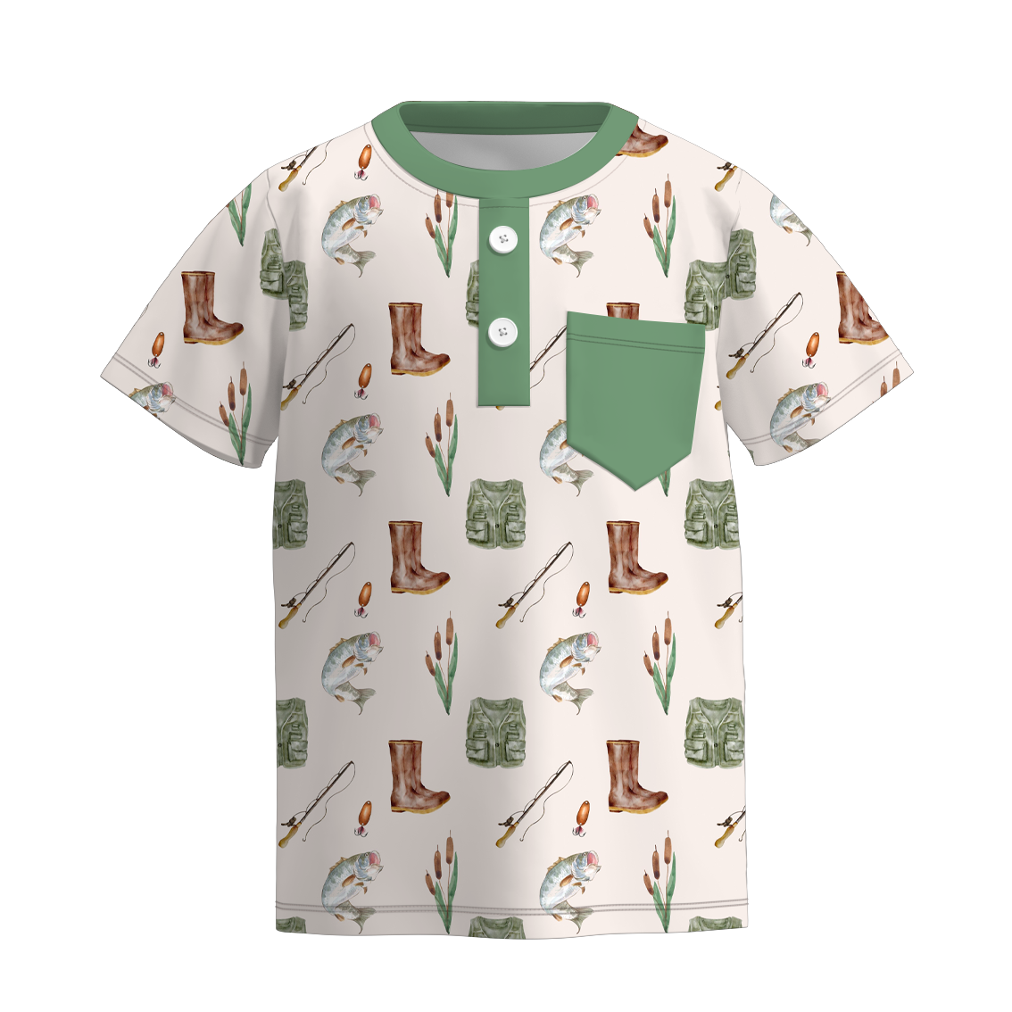 （Pre Order）Boys Summer Seaside Print Top