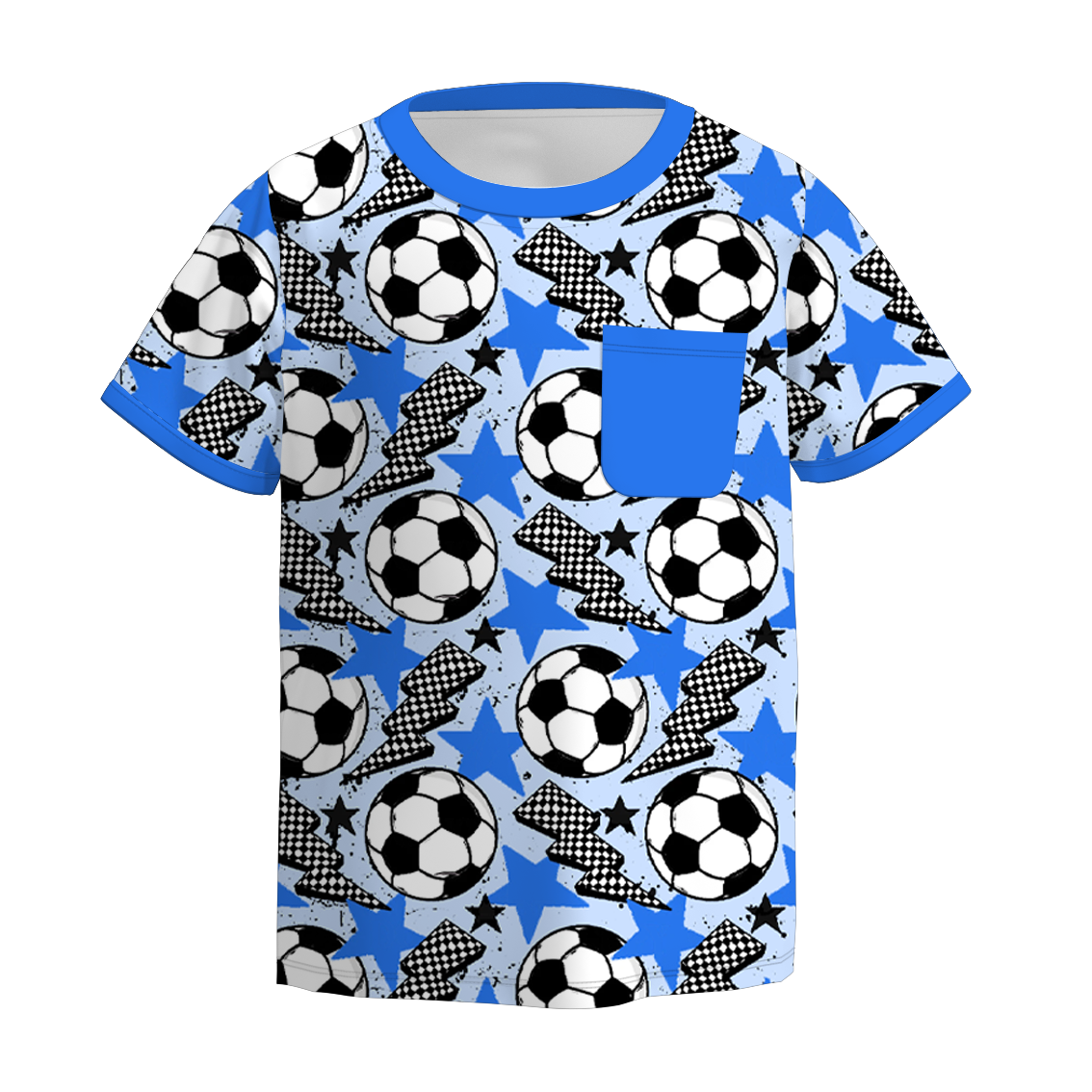 （Pre Order）Boys Spring and Summer Soccer Print Top