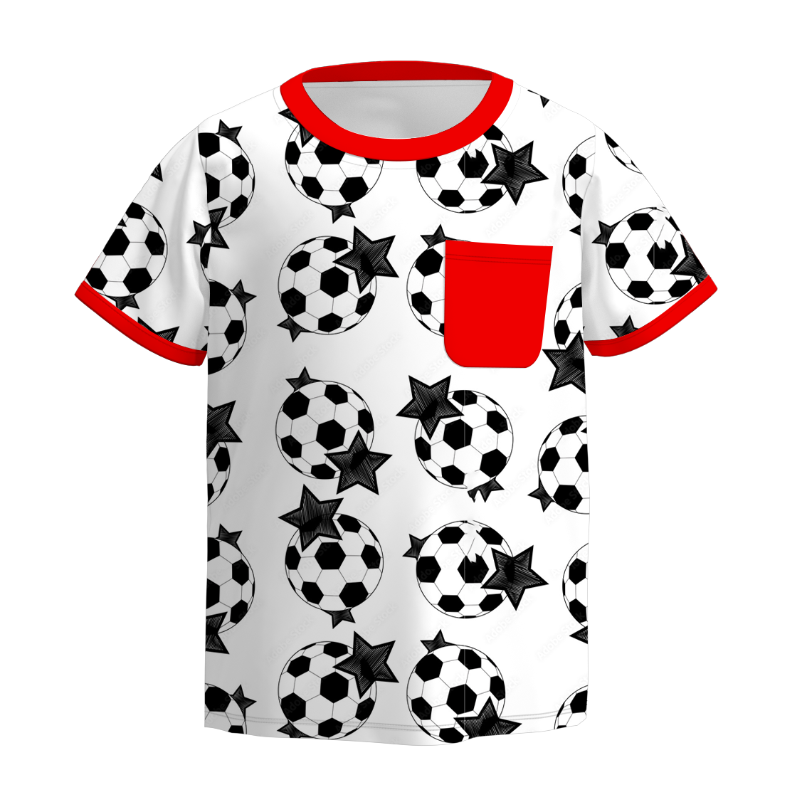 （Pre Order）Boys Spring and Summer Soccer Print Top