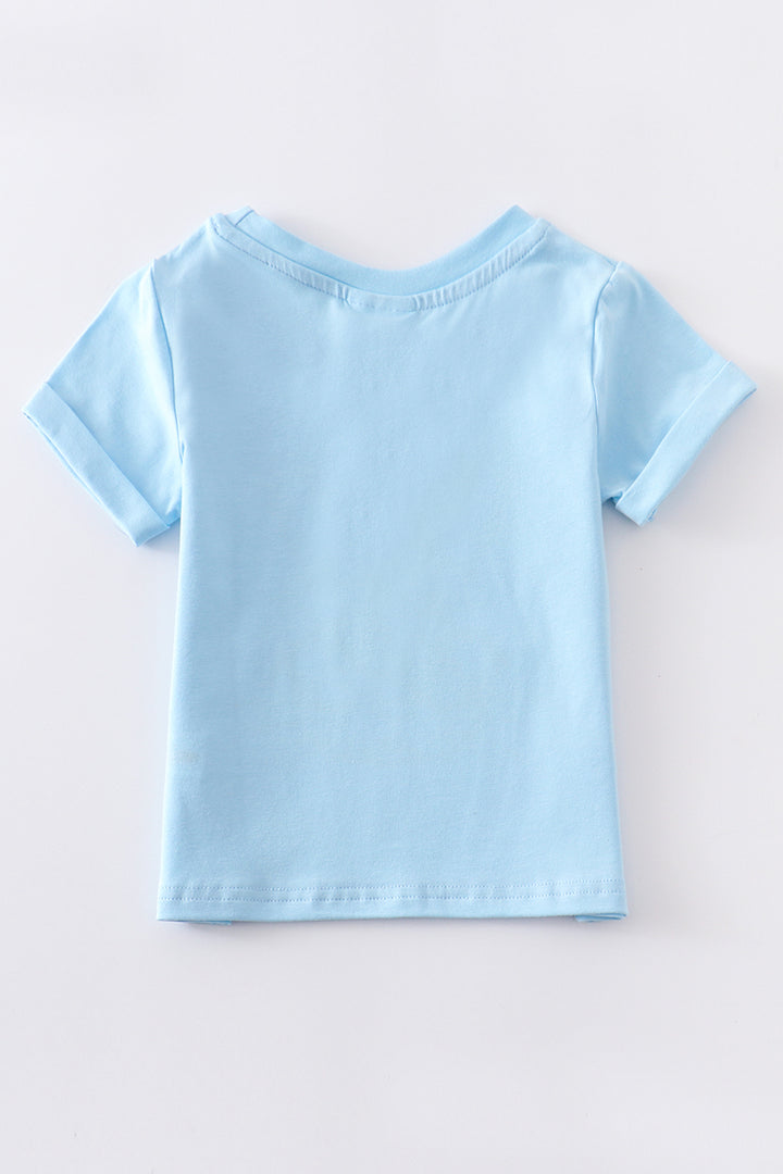 Easter Girls Blue Bunny Print Top