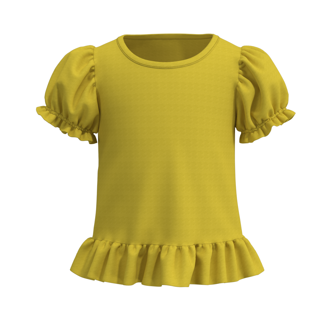 （Pre Order）Summer Girls Ruffled Cotton T-Shirt