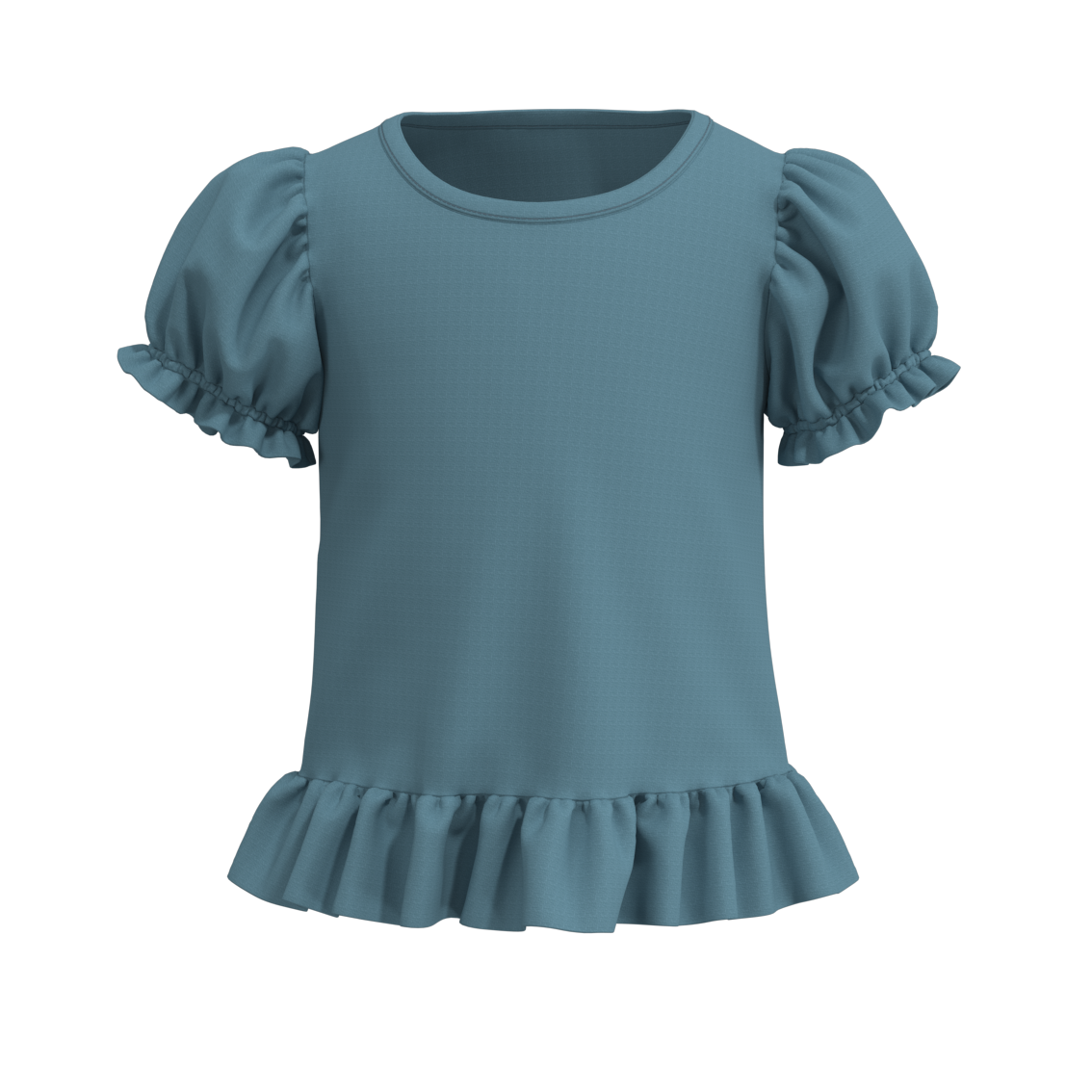 （Pre Order）Summer Girls Ruffled Cotton T-Shirt