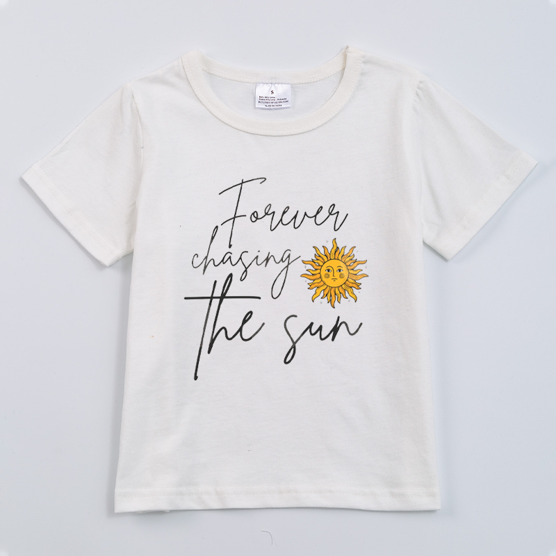 (Pre Order)Customized Printed Short Sleeve Cotton T-shirt for Mommy and Me in Summer