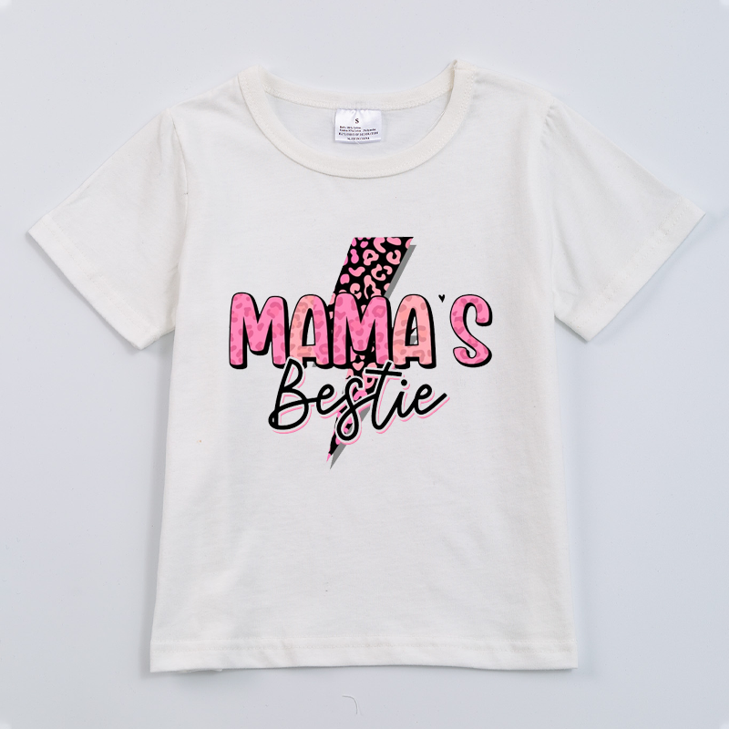 (Pre Order)Customized Printed Short Sleeve Cotton T-shirt for Mommy and Me in Summer