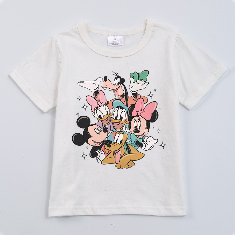 (Pre Order)Cartoon Printed Short Sleeve T-shirt for Girls in Summer