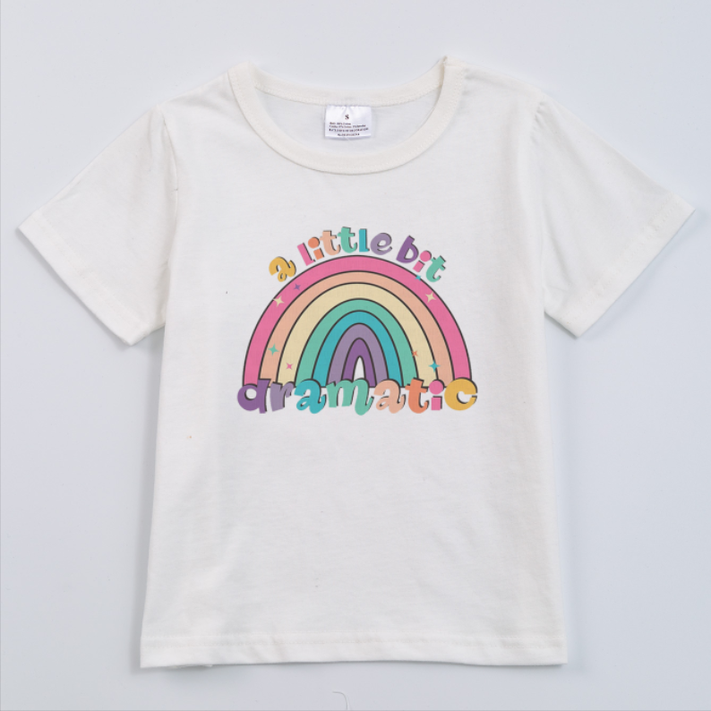 （Pre Order）Summer Rainbow Print Mommy and Me Short Sleeve T-Shirt