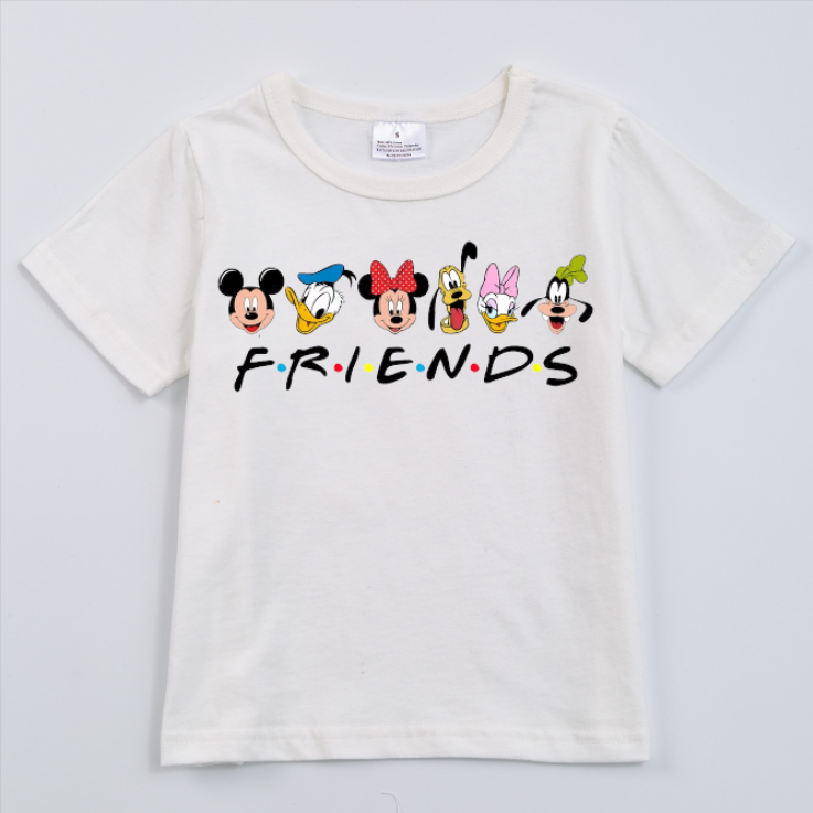 (Pre Order)Cute Cartoon Print Short Sleeve T-Shirt for Girls - Summer