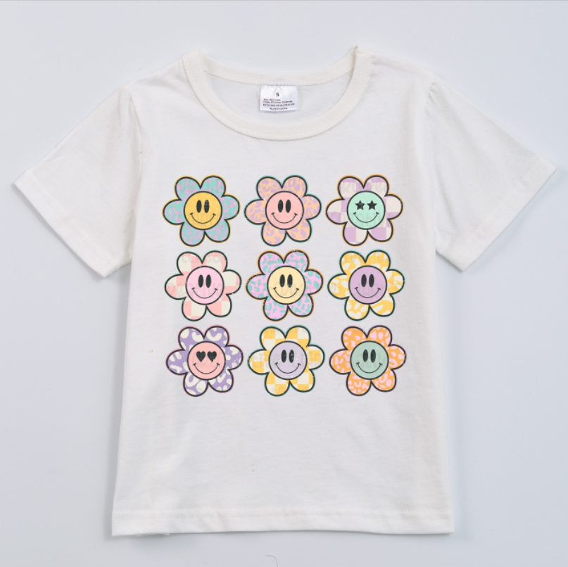 (Pre Order)Cute Cartoon Print Short Sleeve T-Shirt for Girls - Summer