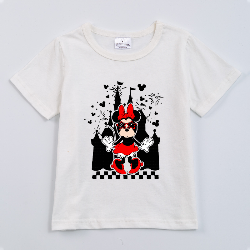 (Pre Order)Cartoon Printed Short Sleeve T-shirt for Girls in Summer