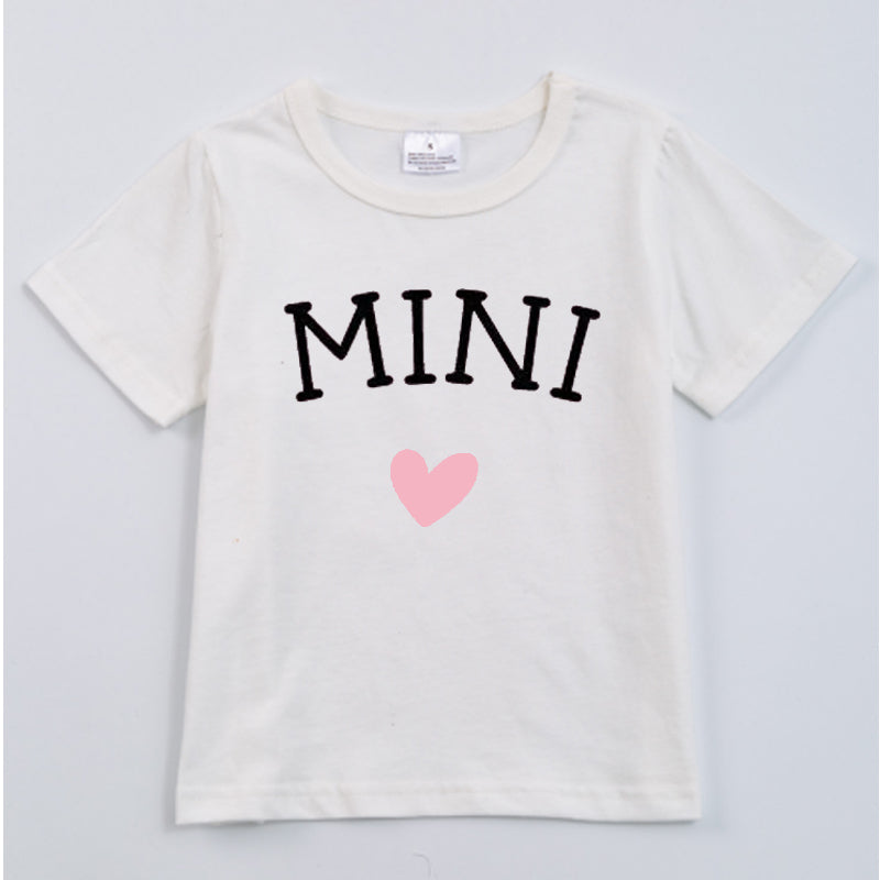 (Pre Order)Summer Mommy and Me Short Sleeves Cotton T-Shirts