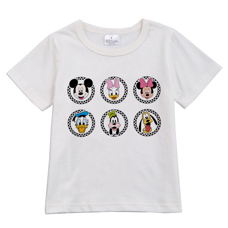 (Pre Order)Summer Girls Micky Mouse Short Sleeves T-Shirts