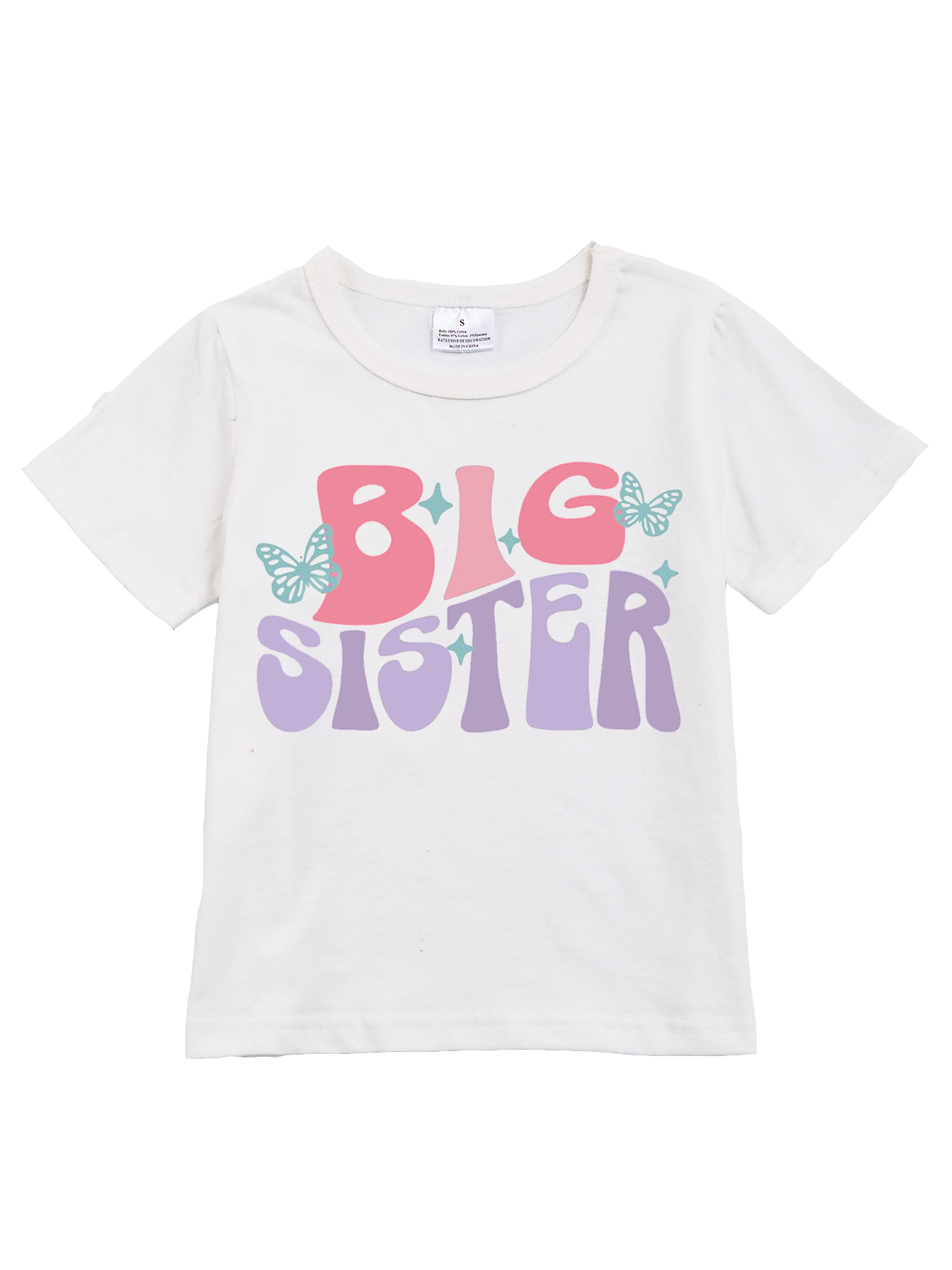 (Pre Order)Sibling Big Little Sister Cotton T-shirt