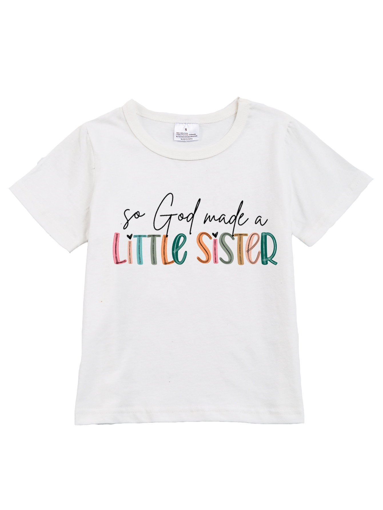 (Pre Order)Sibling Big Little Sister Cotton T-shirt