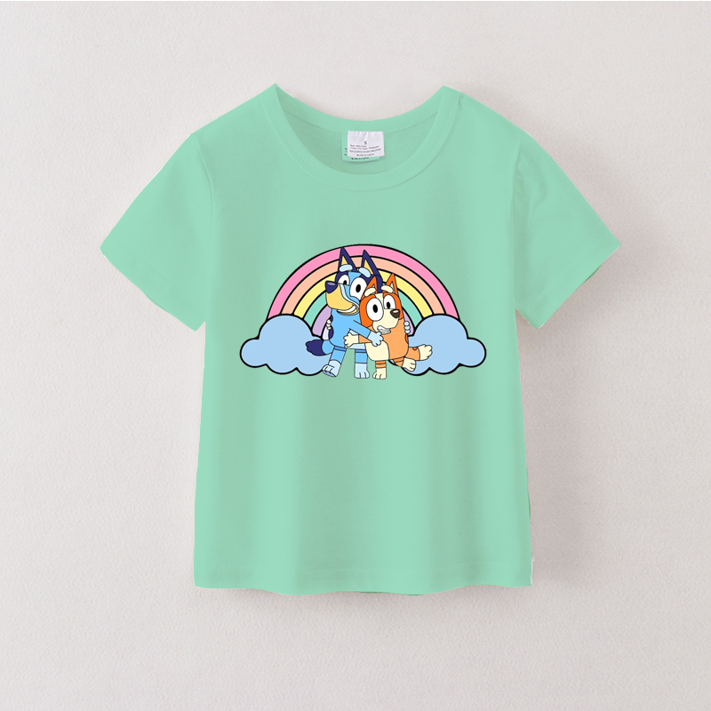 (Pre Order)Girls Cartoon Character Printed Short Sleeves T-Shirts