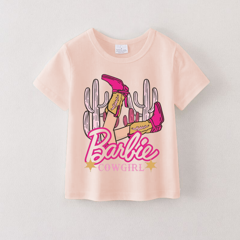 (Pre Order)Girls Cartoon Printed Short Sleeves T-Shirts