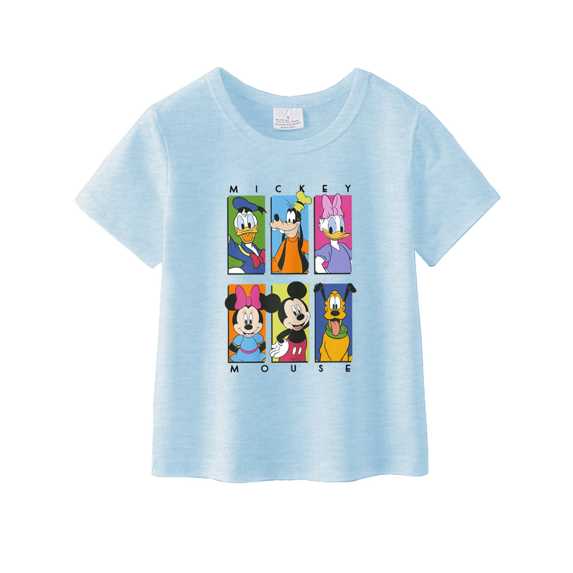 （Pre Order）Girls Blue Cartoon Printed Short Sleeves T-Shirts