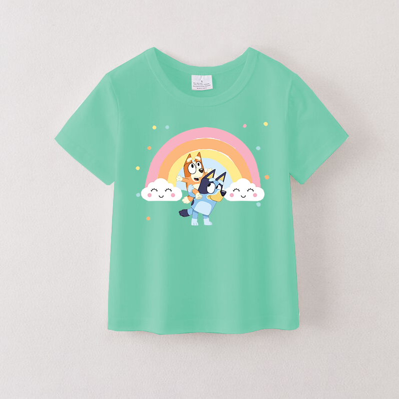 (Pre Order)Girls Character Cartoon Printed Short Sleeves T-Shirts