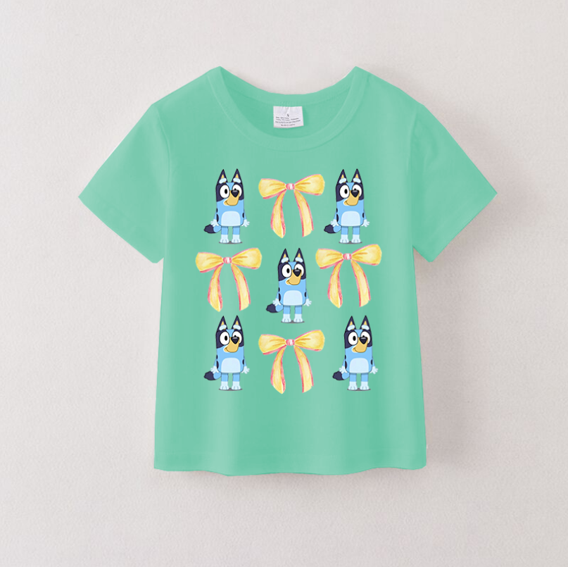 (Pre Order)Girls Character Cartoon Printed Short Sleeves T-Shirts