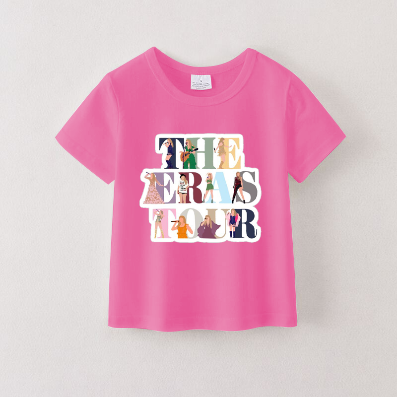 (Pre Order)Mommy & Me Hot Pink Short Sleeves Cotton T-Shirts