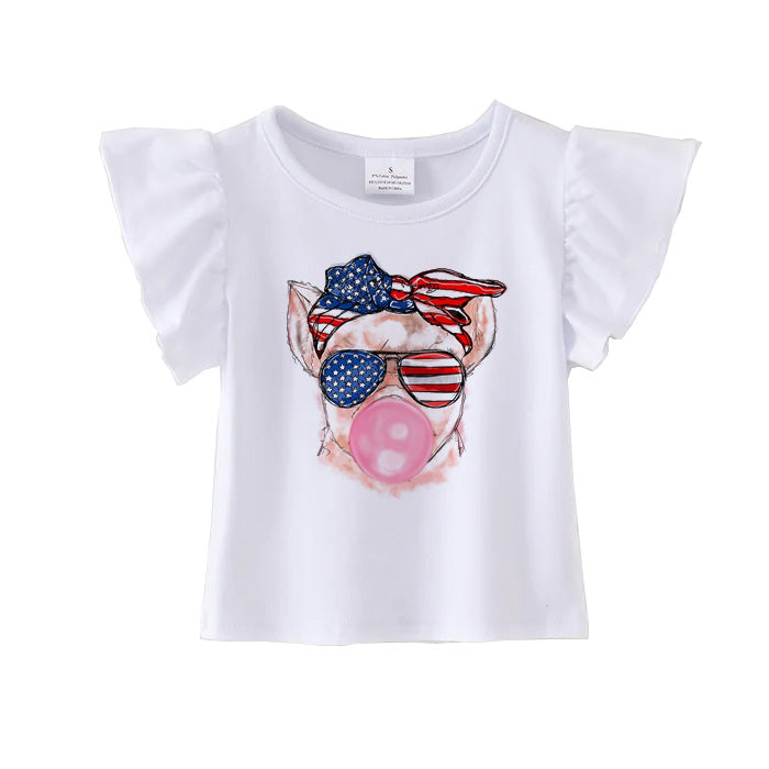 （Pre Order）Patriotic Print Cotton Essential Top