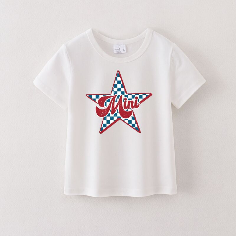 （Pre Order）Patriotic Mommy and Me White Cotton T-Shirts