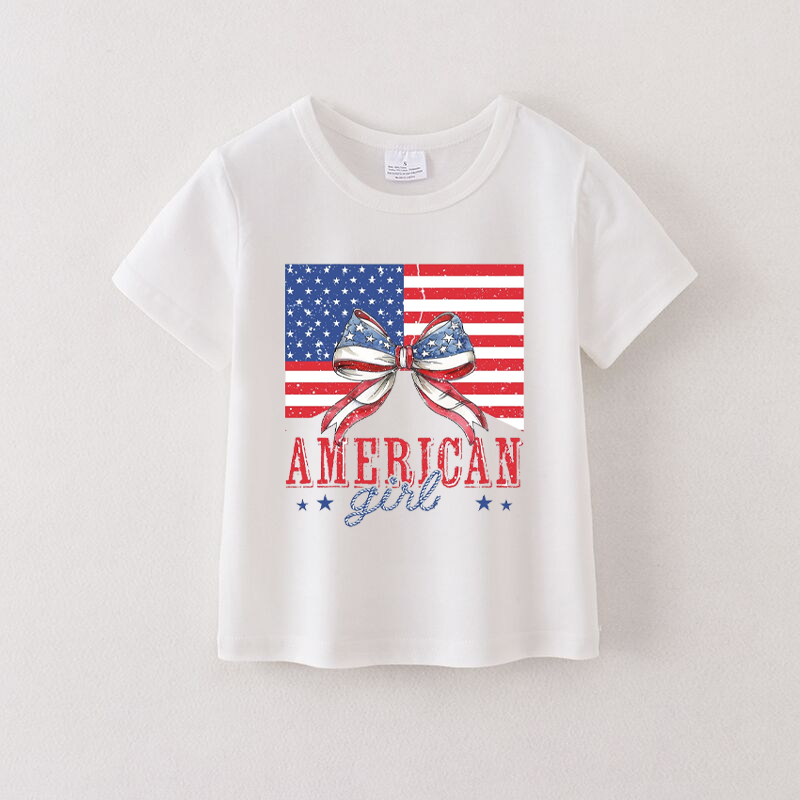 （Pre Order）Patriotic Mommy and Me White Cotton T-Shirts