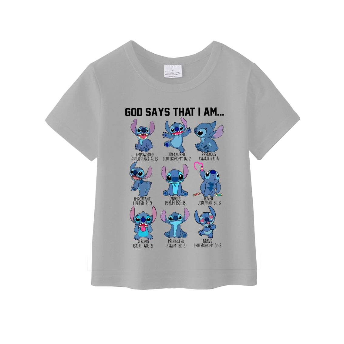 （Pre Order）Girls God Say I Am Cotton Grey Top