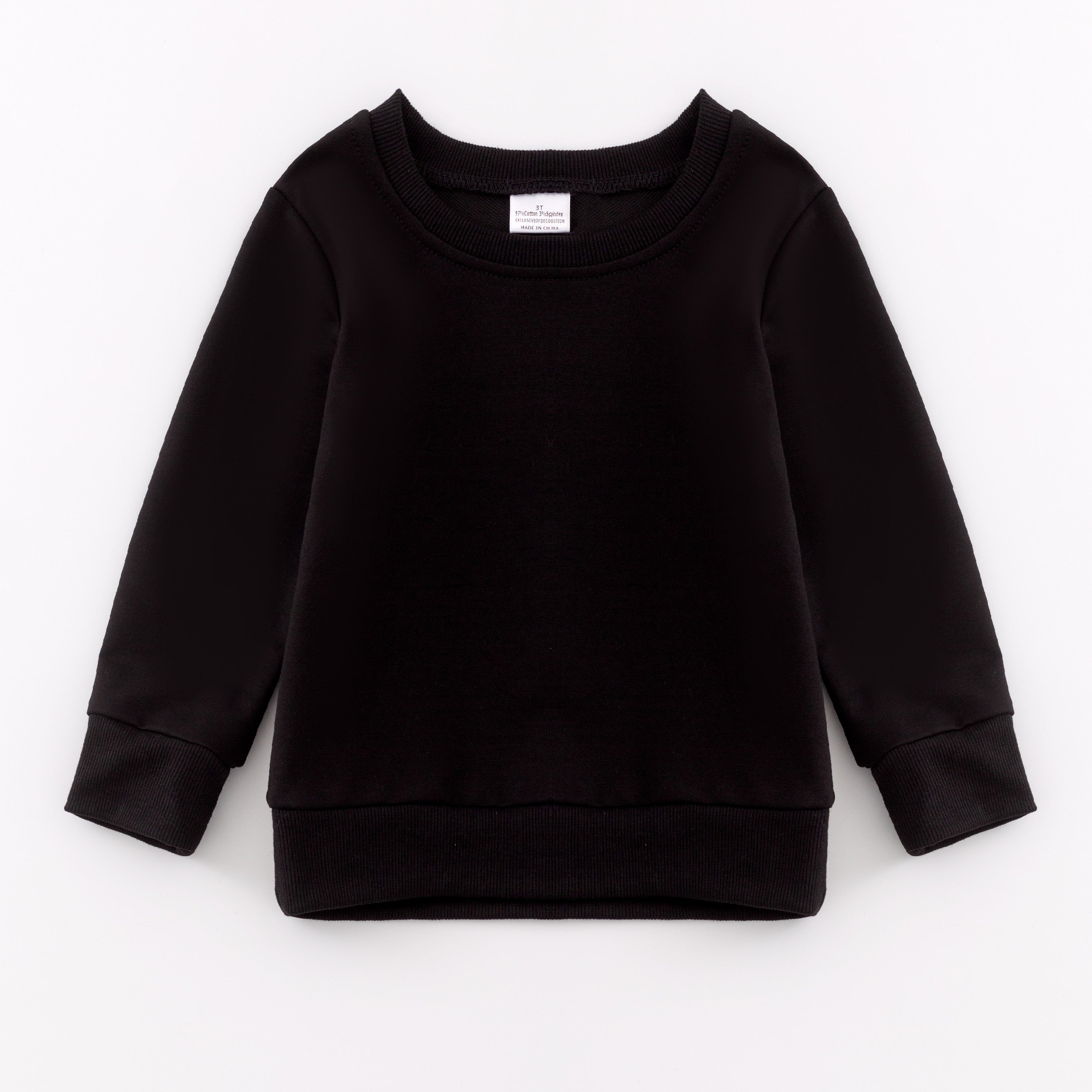 （In Stock E39）Girls Cotton Solid Color Sweatshirt