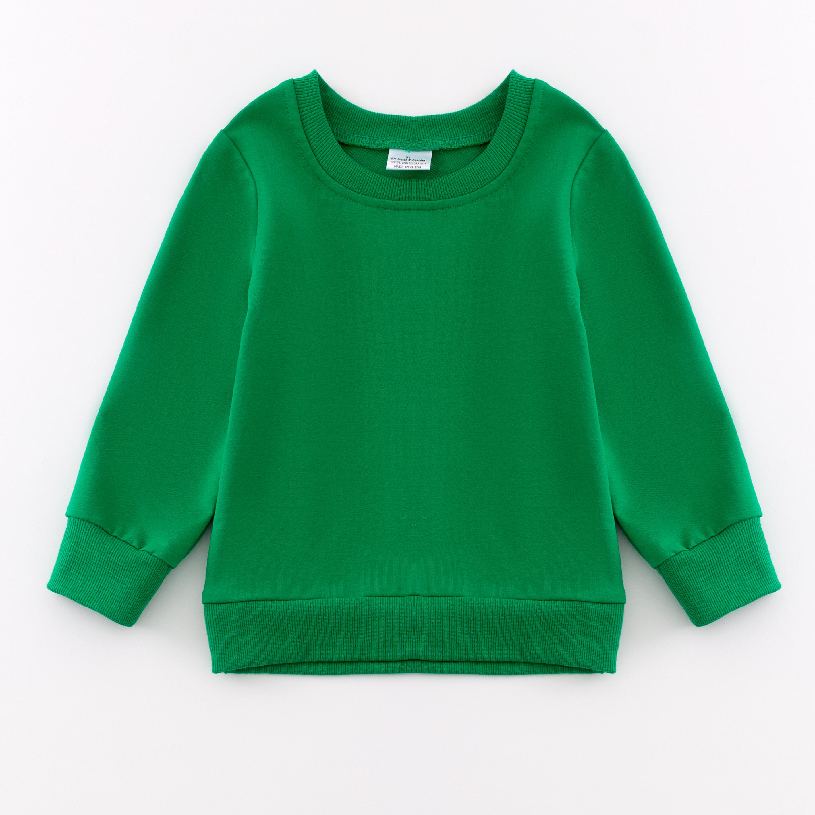 （In Stock E39）Girls Cotton Solid Color Sweatshirt