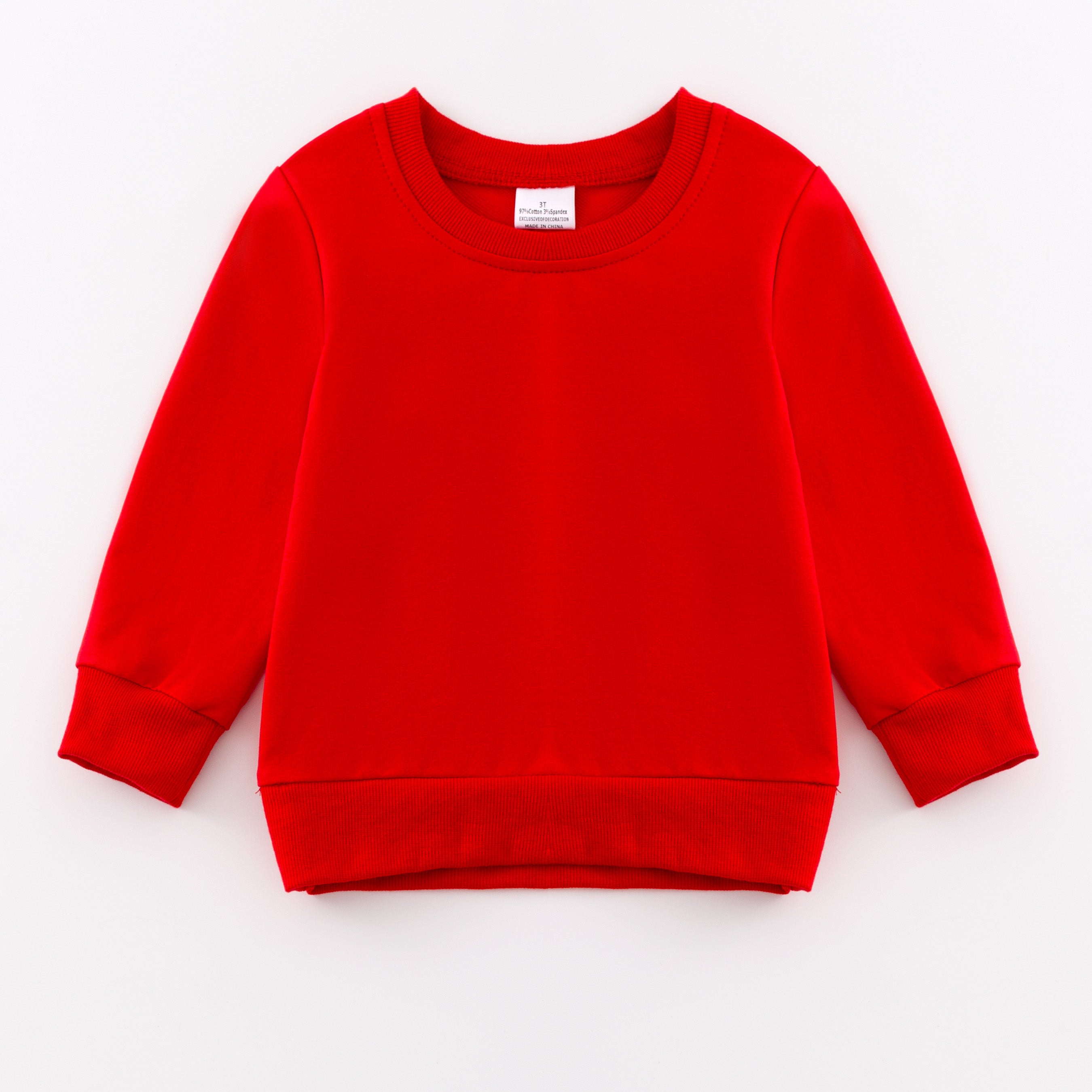 （In Stock E39）Girls Cotton Solid Color Sweatshirt