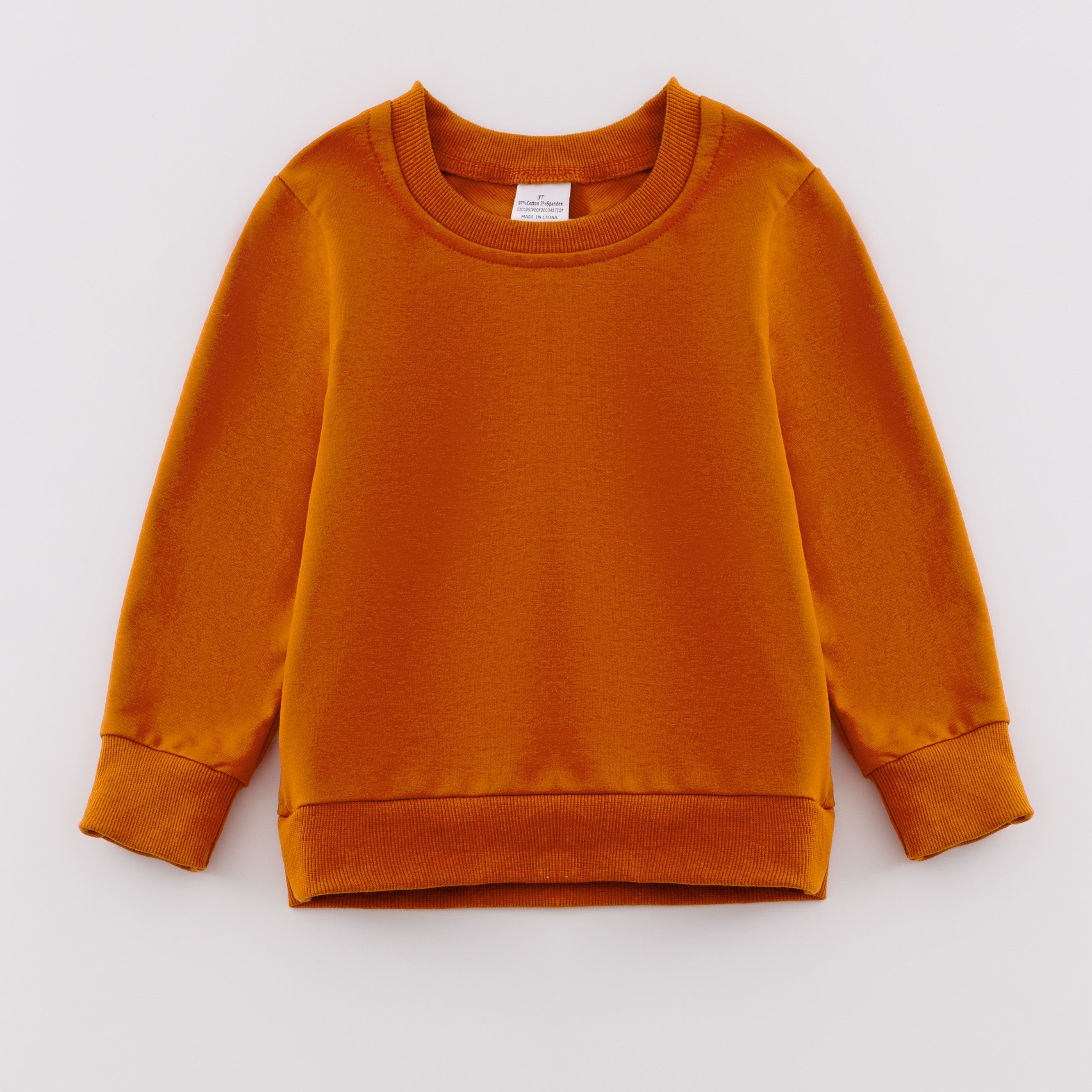 （In Stock E39）Girls Cotton Solid Color Sweatshirt