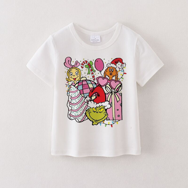 （Pre Order）Christmas Cartoon Print Cotton Top