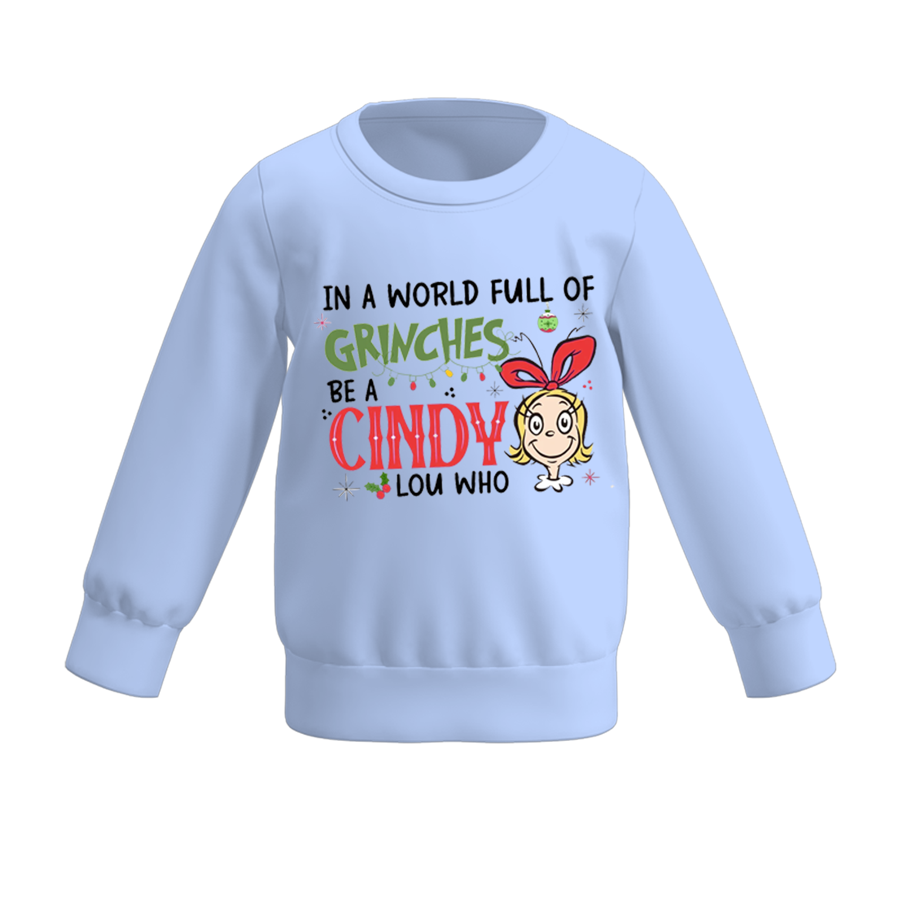 （Pre Order）Girls Christmas Cartoon Print Sweatshirt