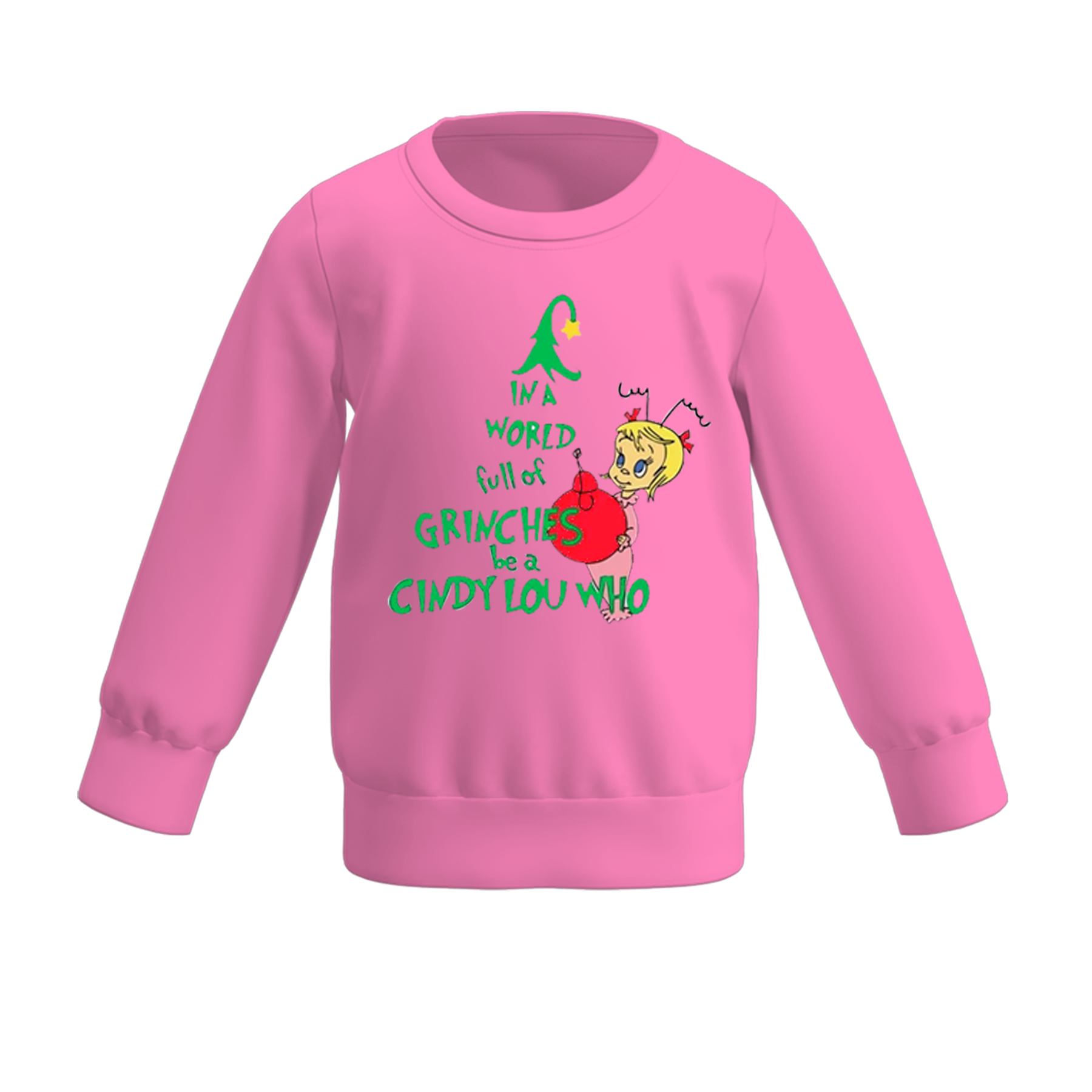 （Pre Order）Girls Christmas Cartoon Print Sweatshirt