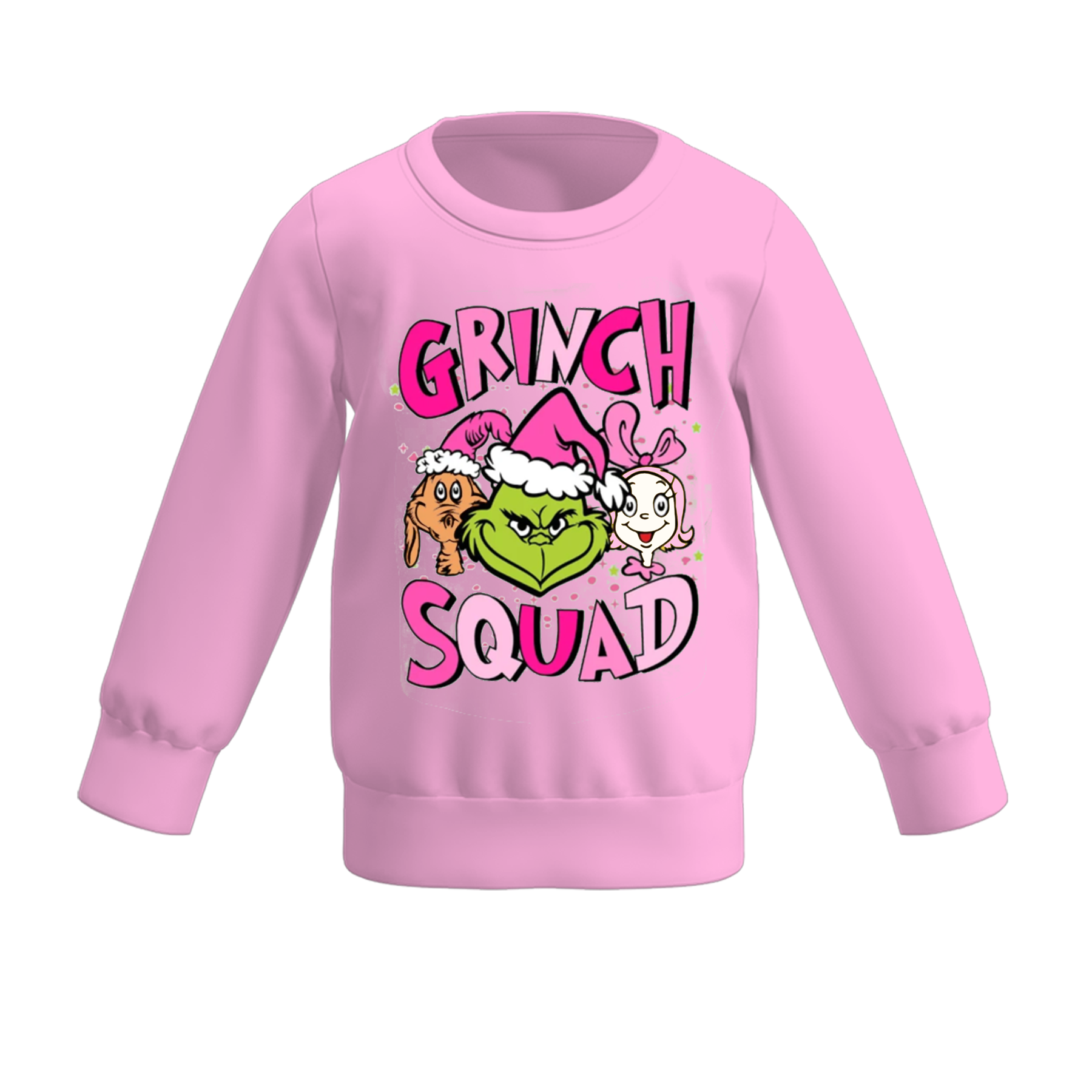 （Pre Order）Girls Christmas Cartoon Print Sweatshirt