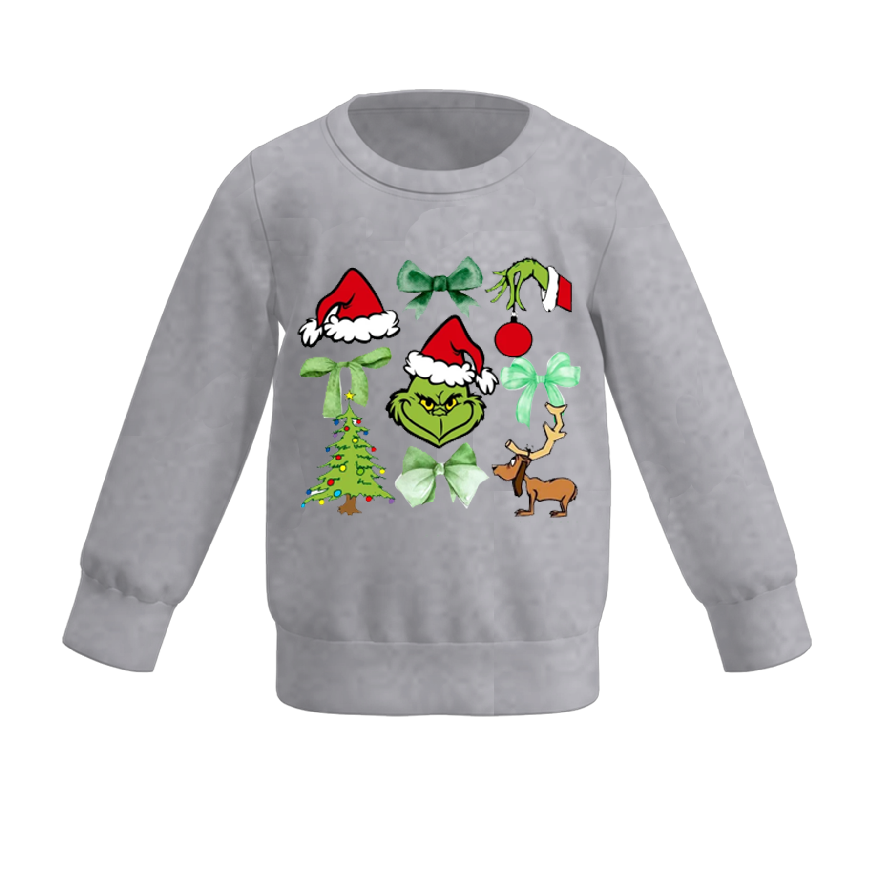 （Pre Order）Girls Christmas Cartoon Print Sweatshirt