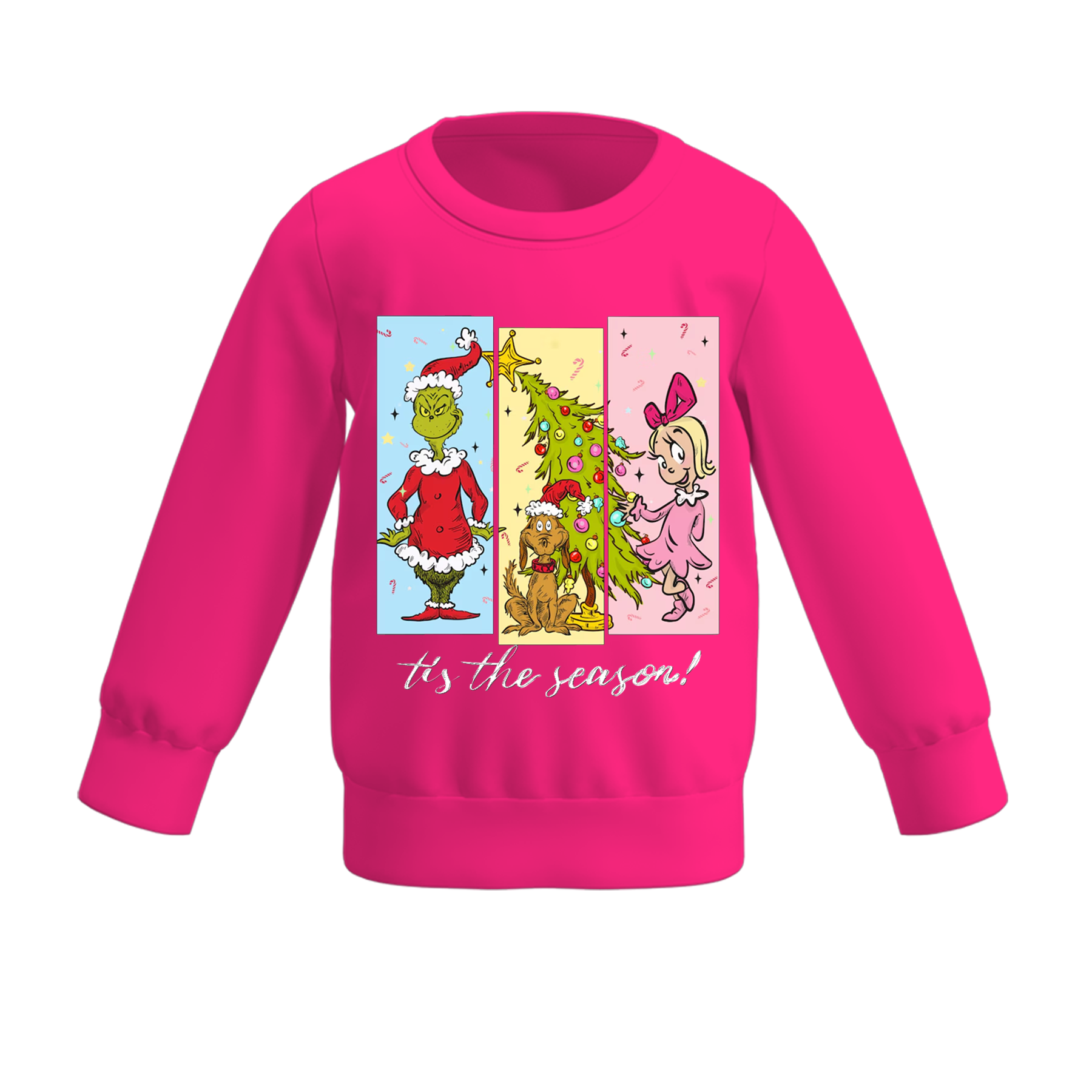 （Pre Order）Girls Christmas Cartoon Print Sweatshirt