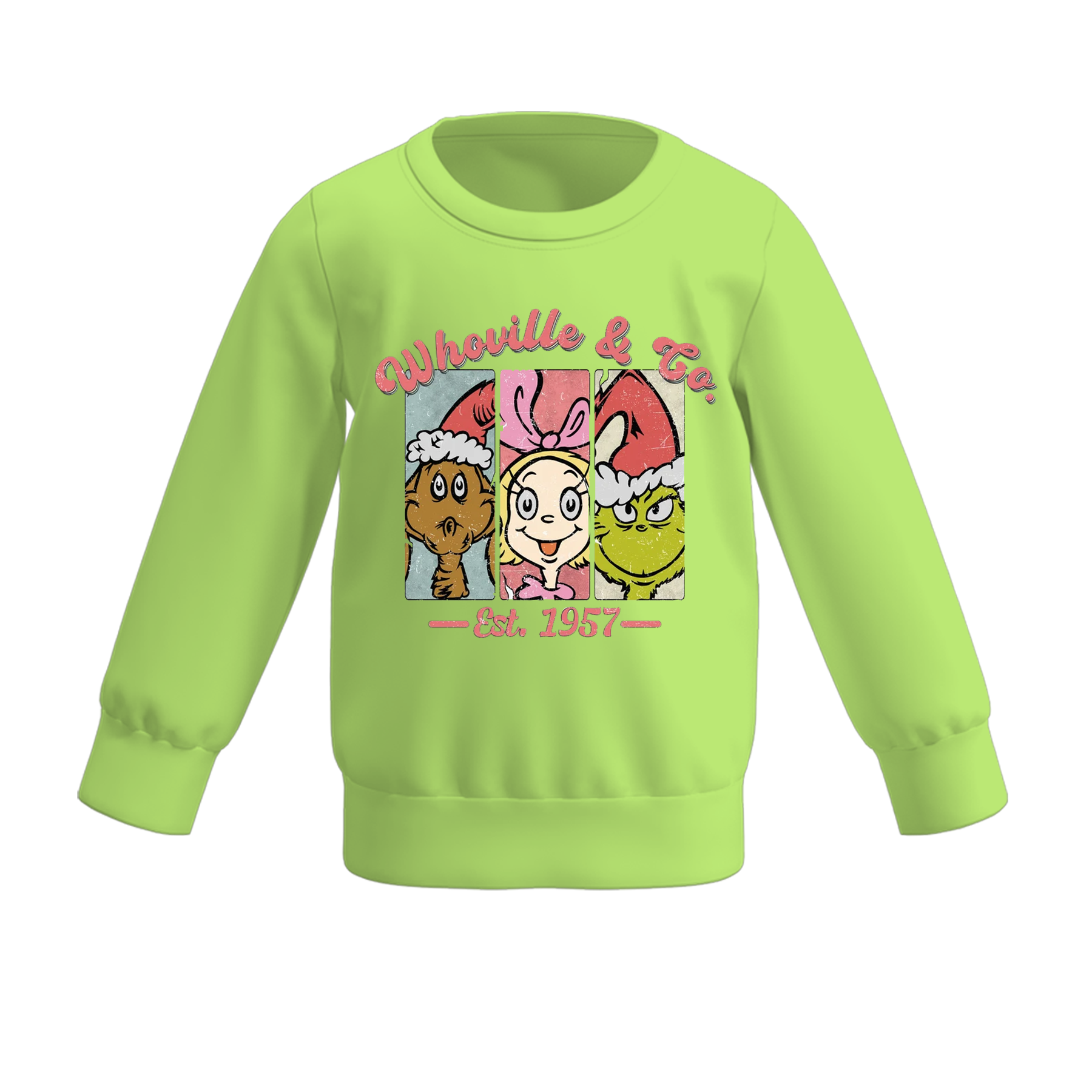 （Pre Order）Girls Christmas Cartoon Print Sweatshirt