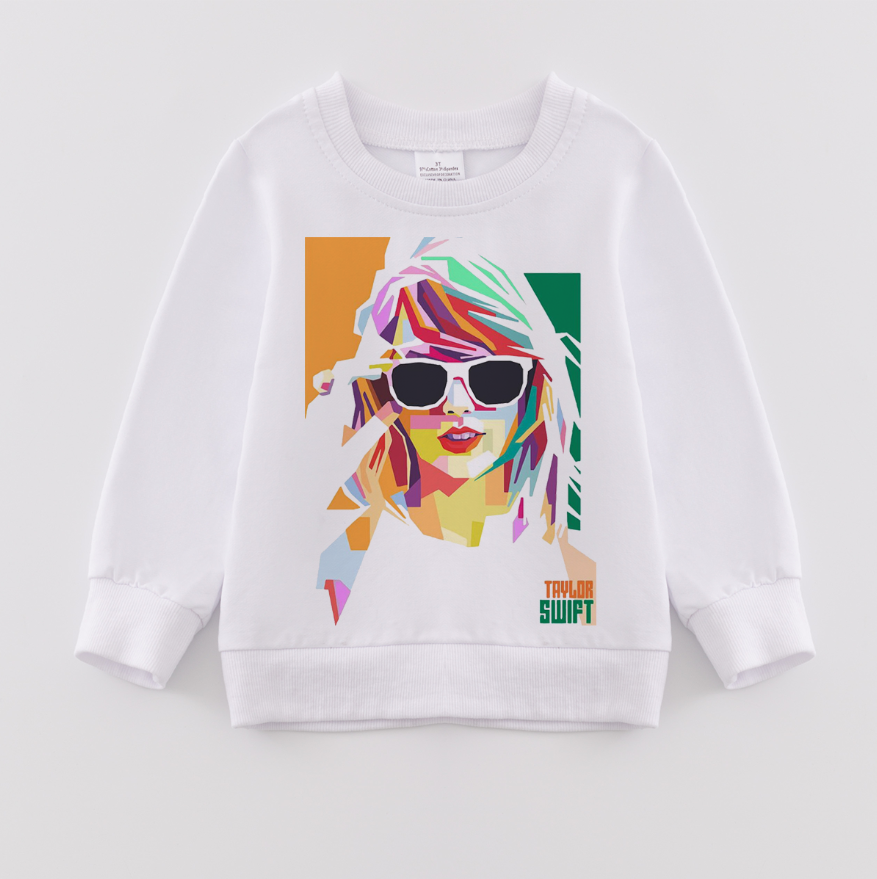 （Pre Order）Girls Fall TS and Cartoon Print Sweatshirt