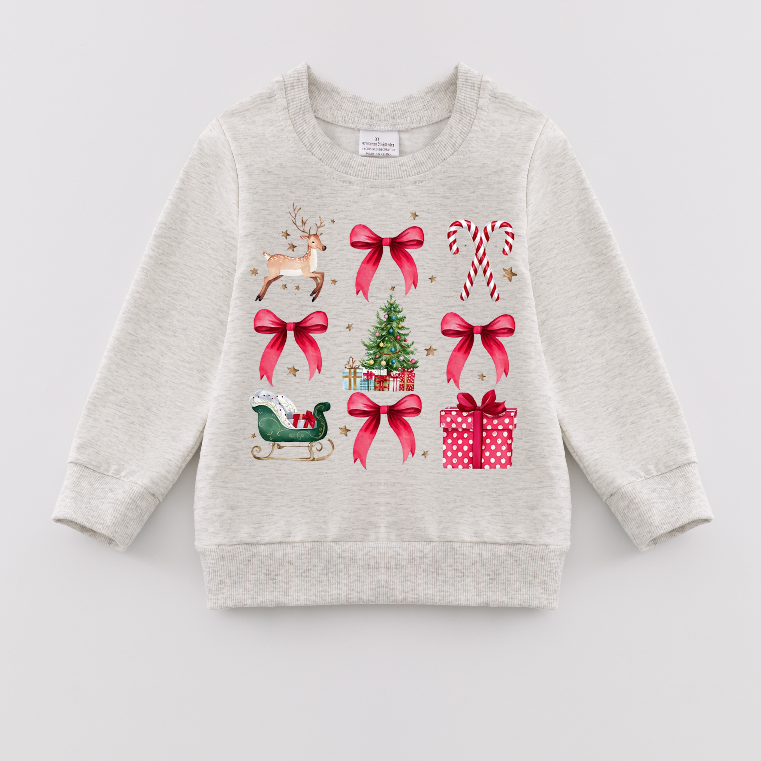 （Pre Order）Girls Christmas Print Sweatshirt