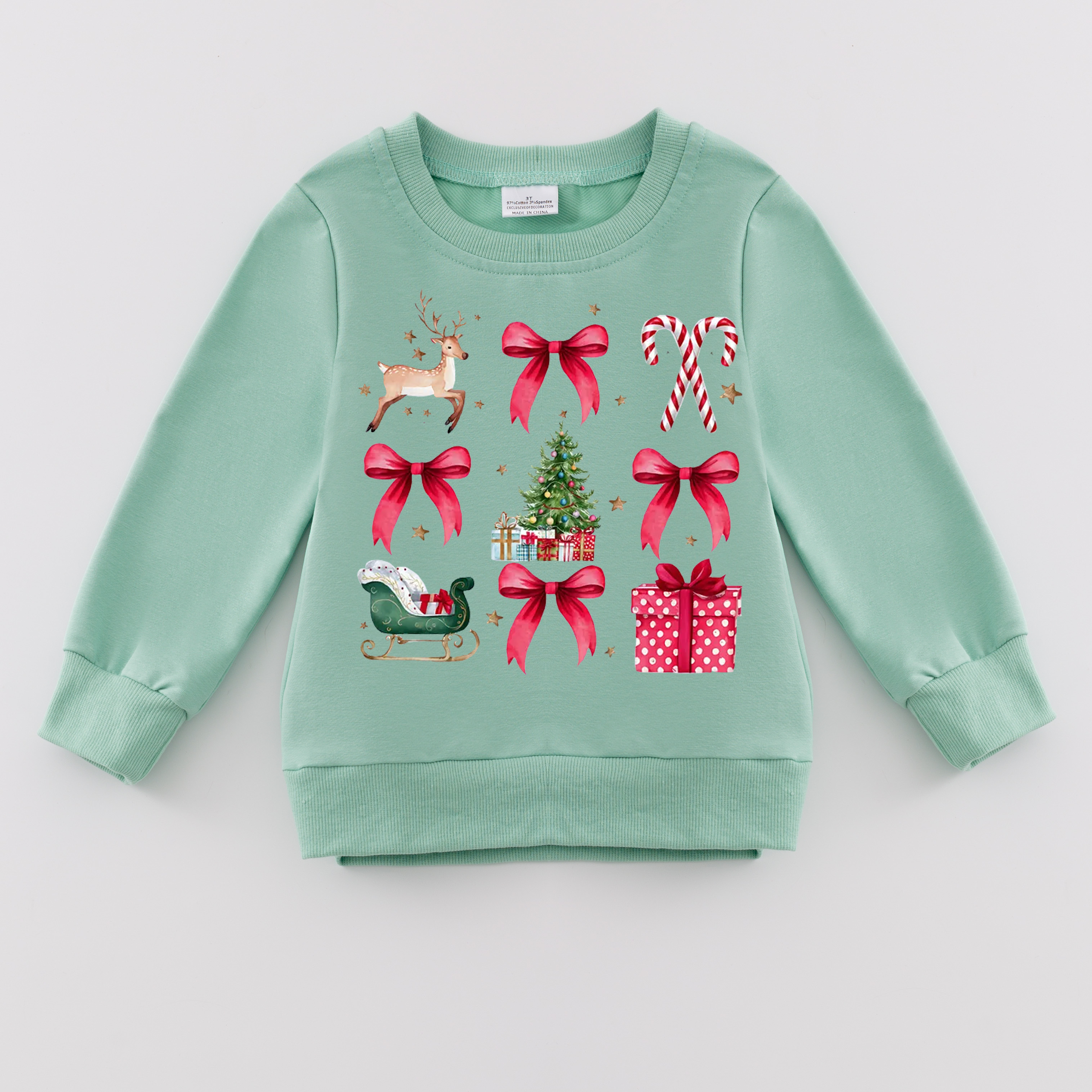 （Pre Order）Girls Christmas Print Sweatshirt