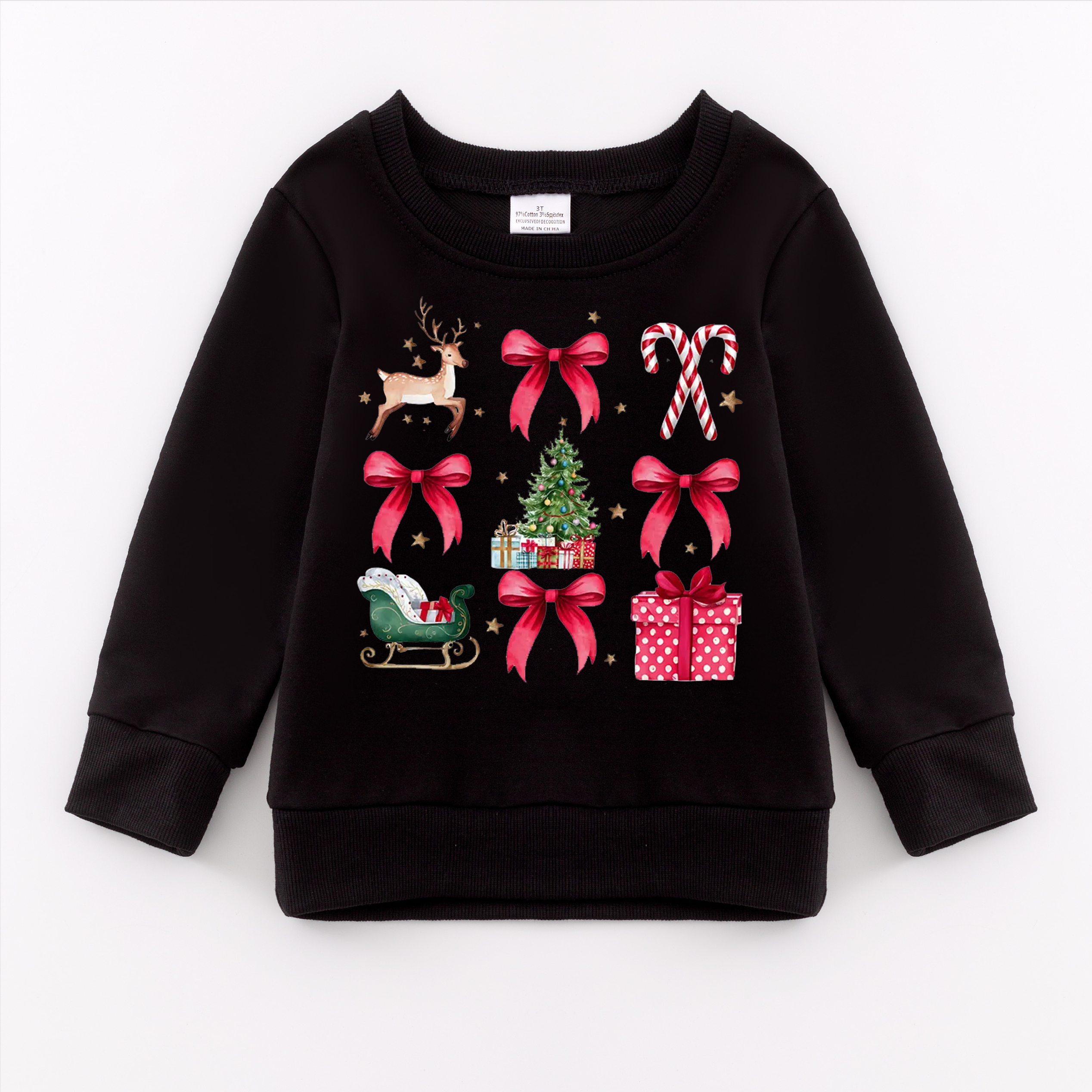 （Pre Order）Girls Christmas Print Sweatshirt