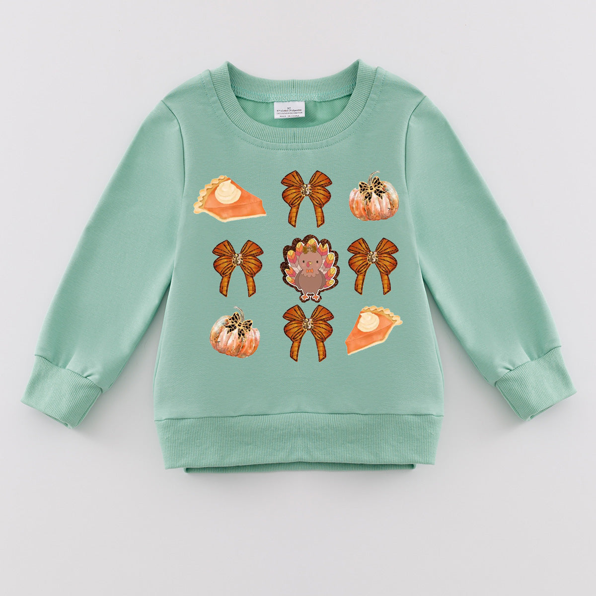 （Pre Order）Girls Thanksgiving Print Sweatshirt