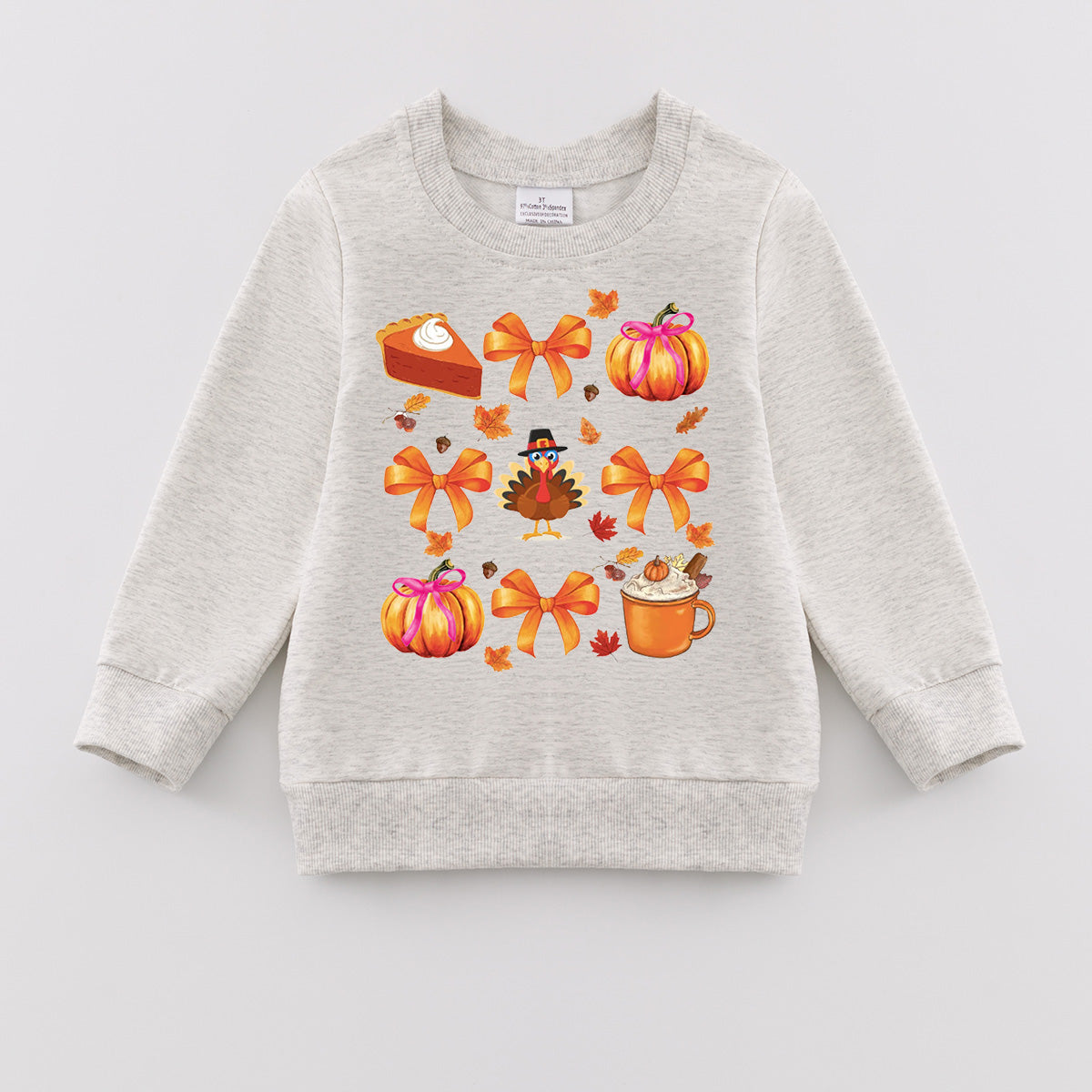 （Pre Order）Girls Thanksgiving Print Sweatshirt