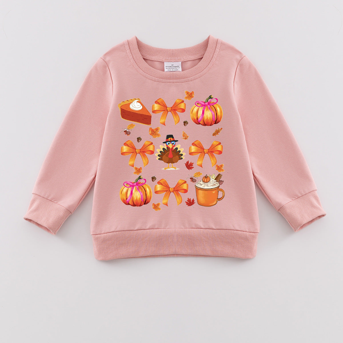 （Pre Order）Girls Thanksgiving Print Sweatshirt