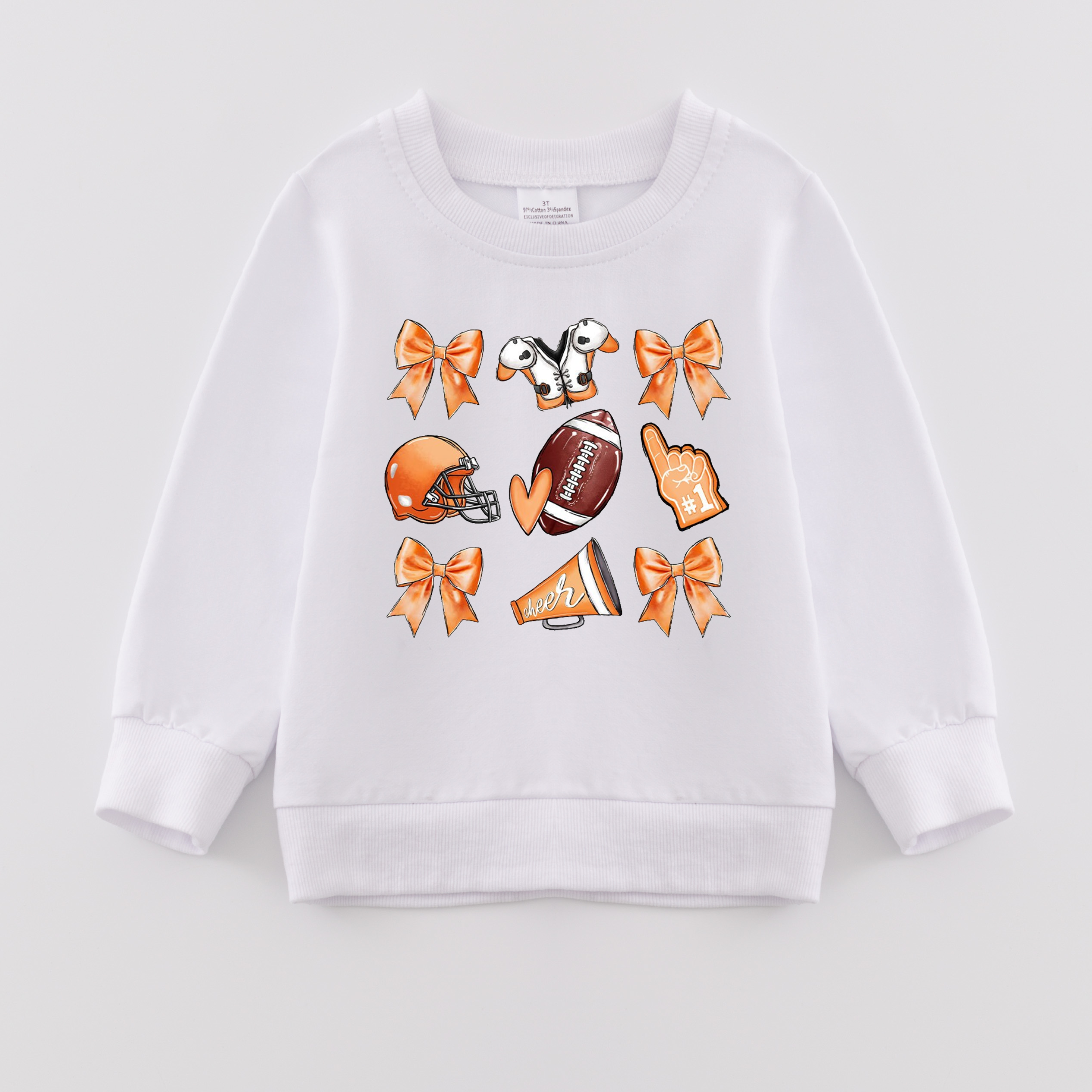 （Pre Order）Girls Fall Football Print Sweatshirt