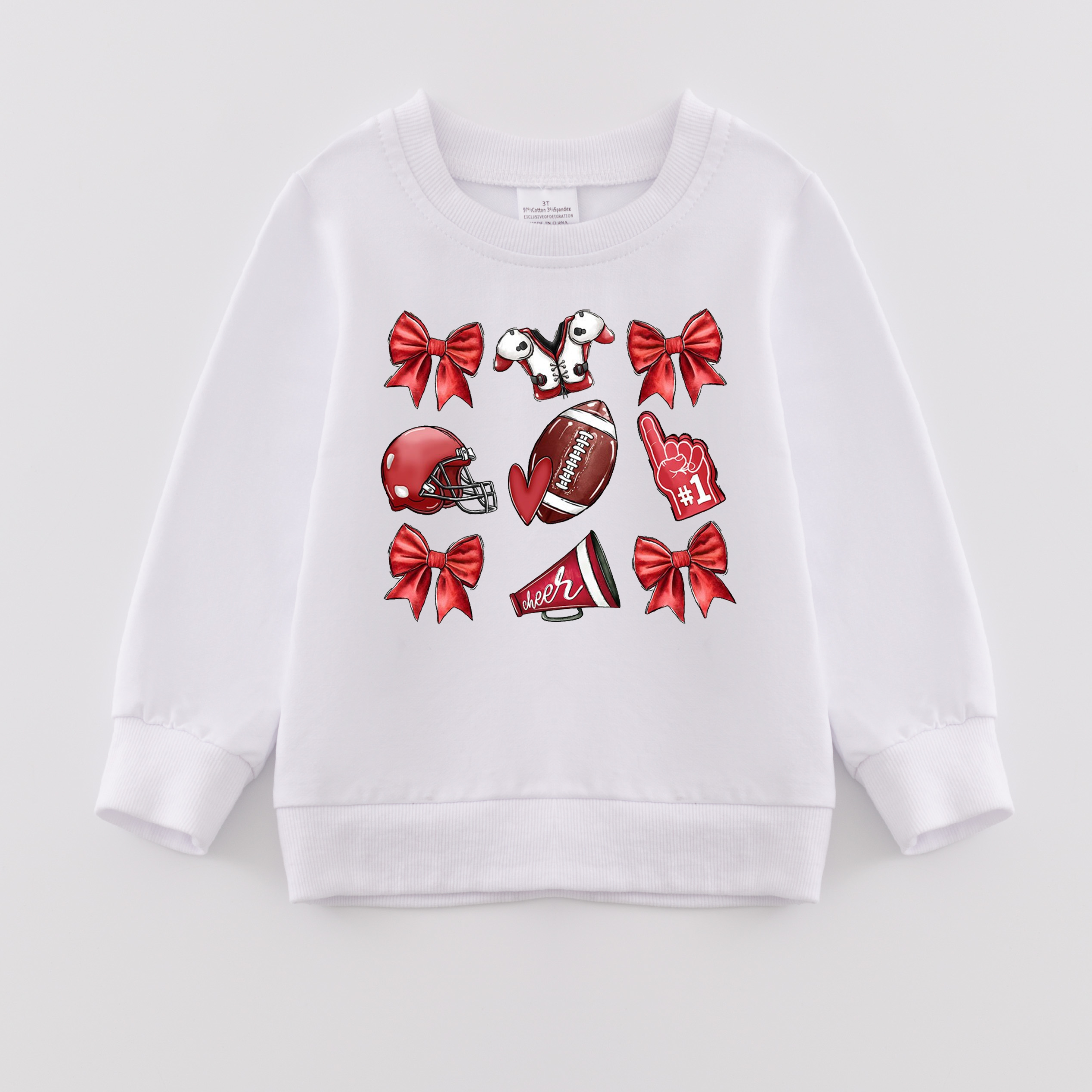 （Pre Order）Girls Fall Football Print Sweatshirt